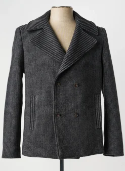 Manteau Court Pierre Talamon Gris Sans Capuche