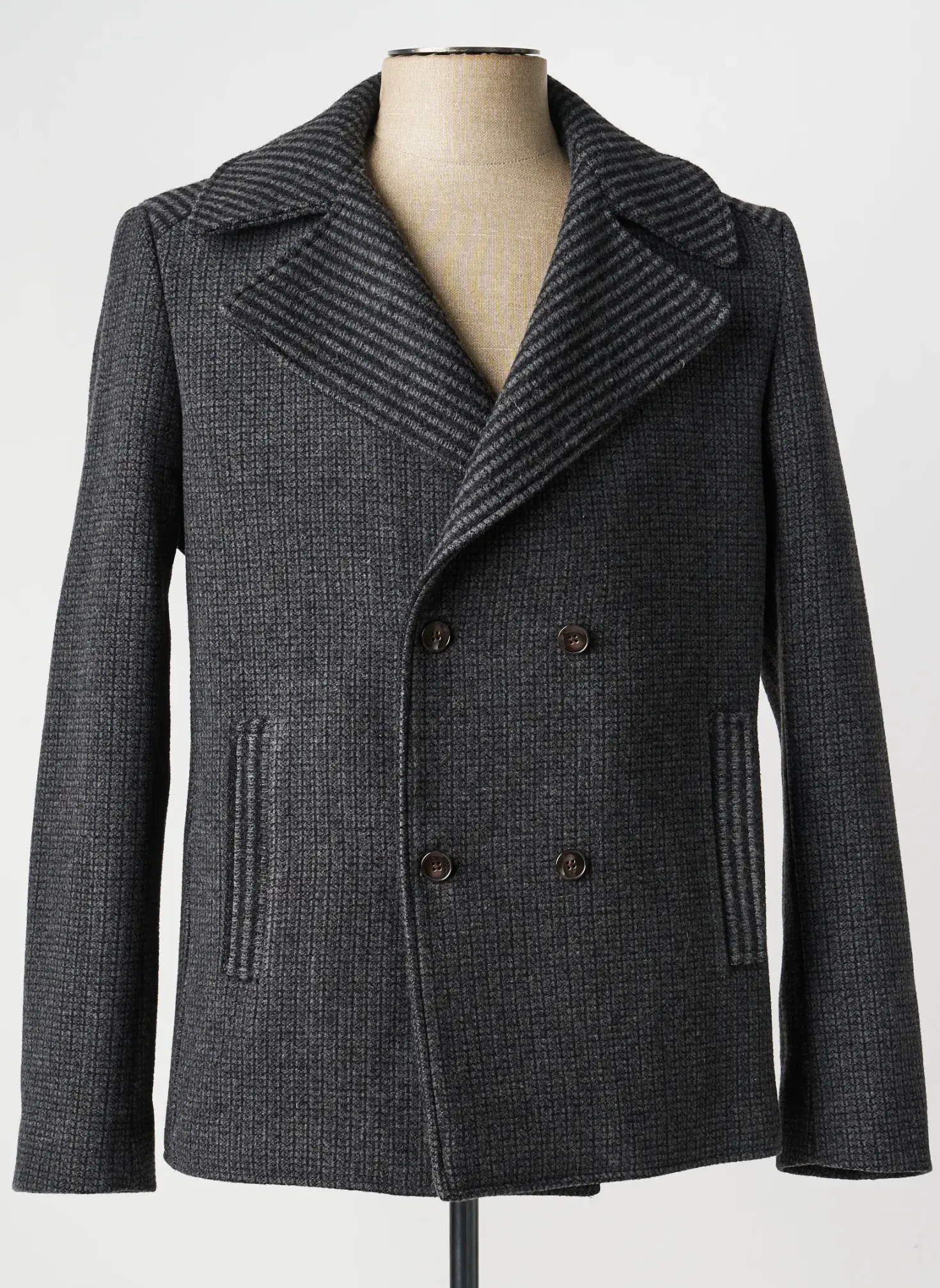Manteau Court Pierre Talamon Gris Sans Capuche