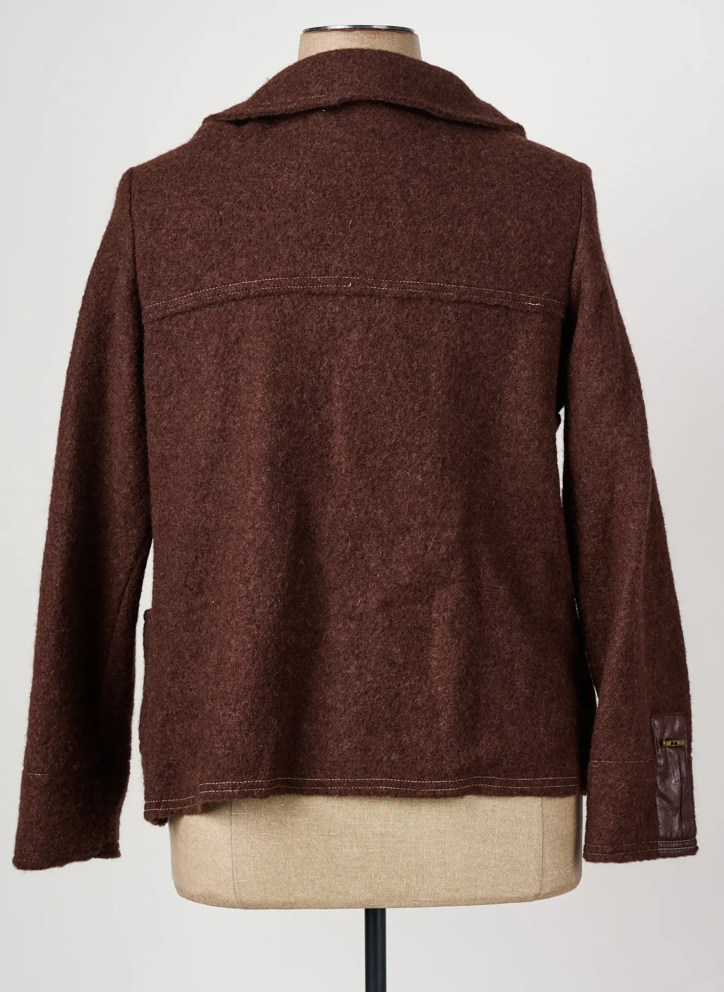 Manteau Court Quattro Marron Sans Capuche
