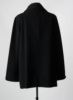 Manteau Court Square Noir Sans Capuche