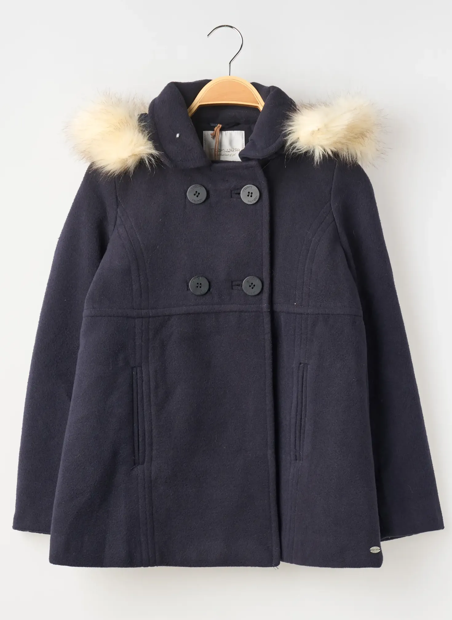 Manteau Court Teddy Smith Bleu A Capuche