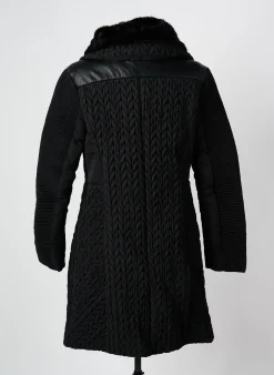 Manteau Long Areline Noir Sans Capuche