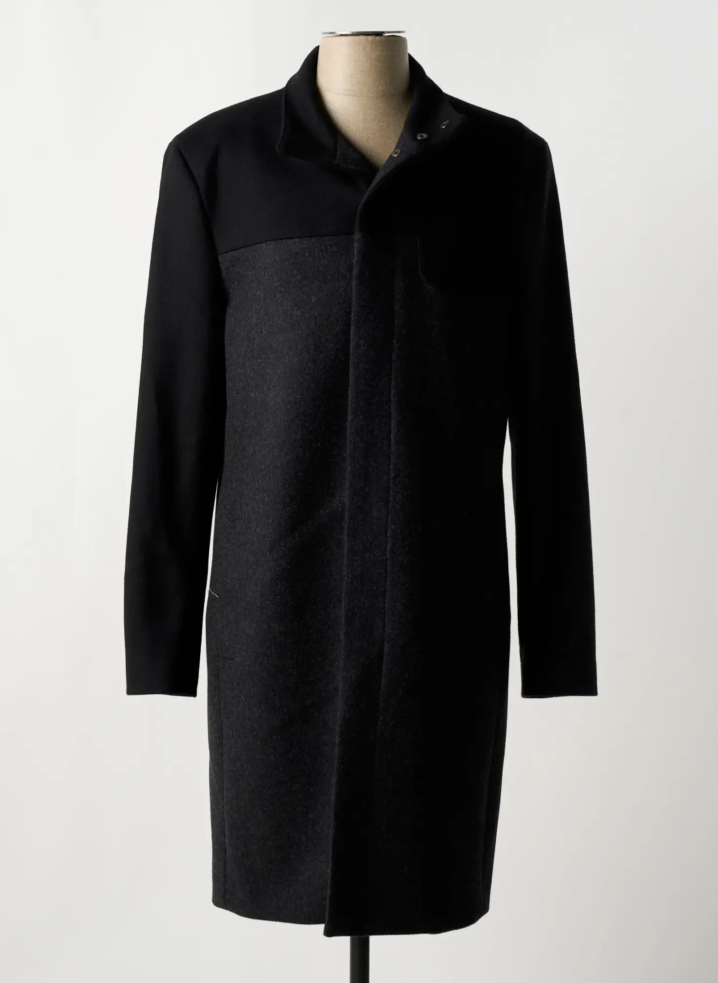 Manteau Long Bikkembergs Gris Sans Capuche