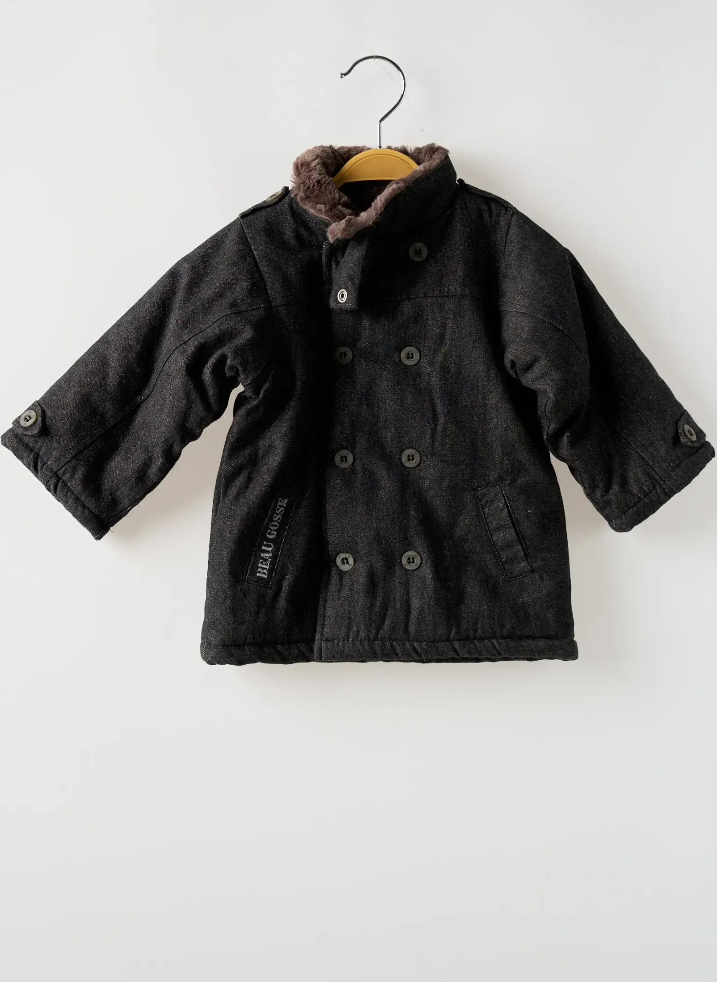 Manteau Long Bulle De Bb Gris Sans Capuche