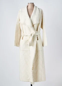 Manteau Long Catnoir Beige Sans Capuche