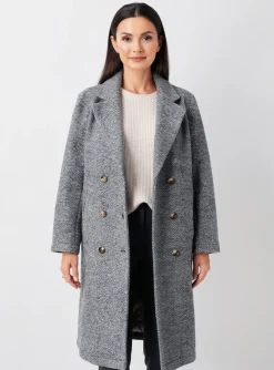 Manteau Long C'est Beau La Vie Gris Sans Capuche