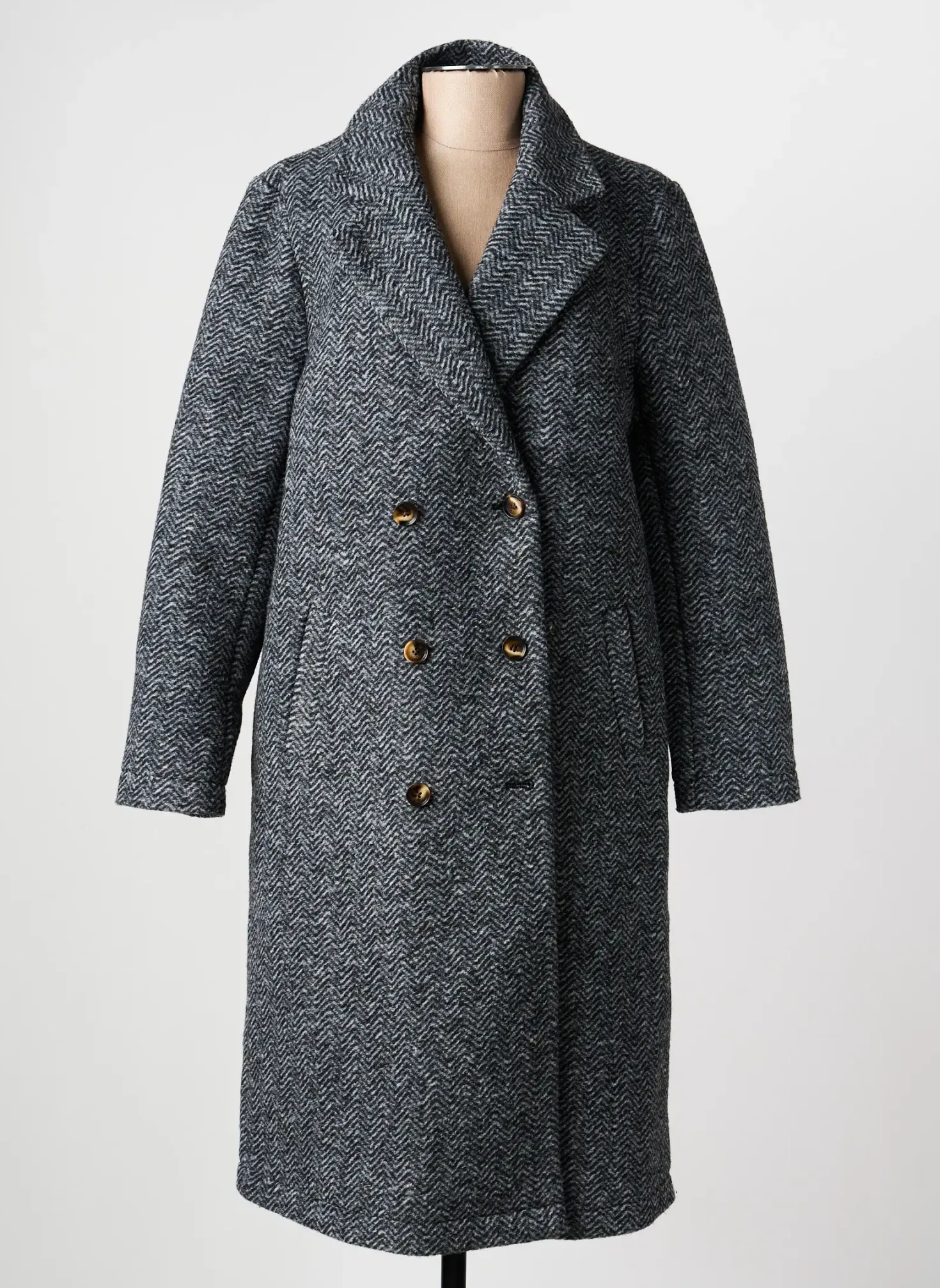 Manteau Long C'est Beau La Vie Gris Sans Capuche