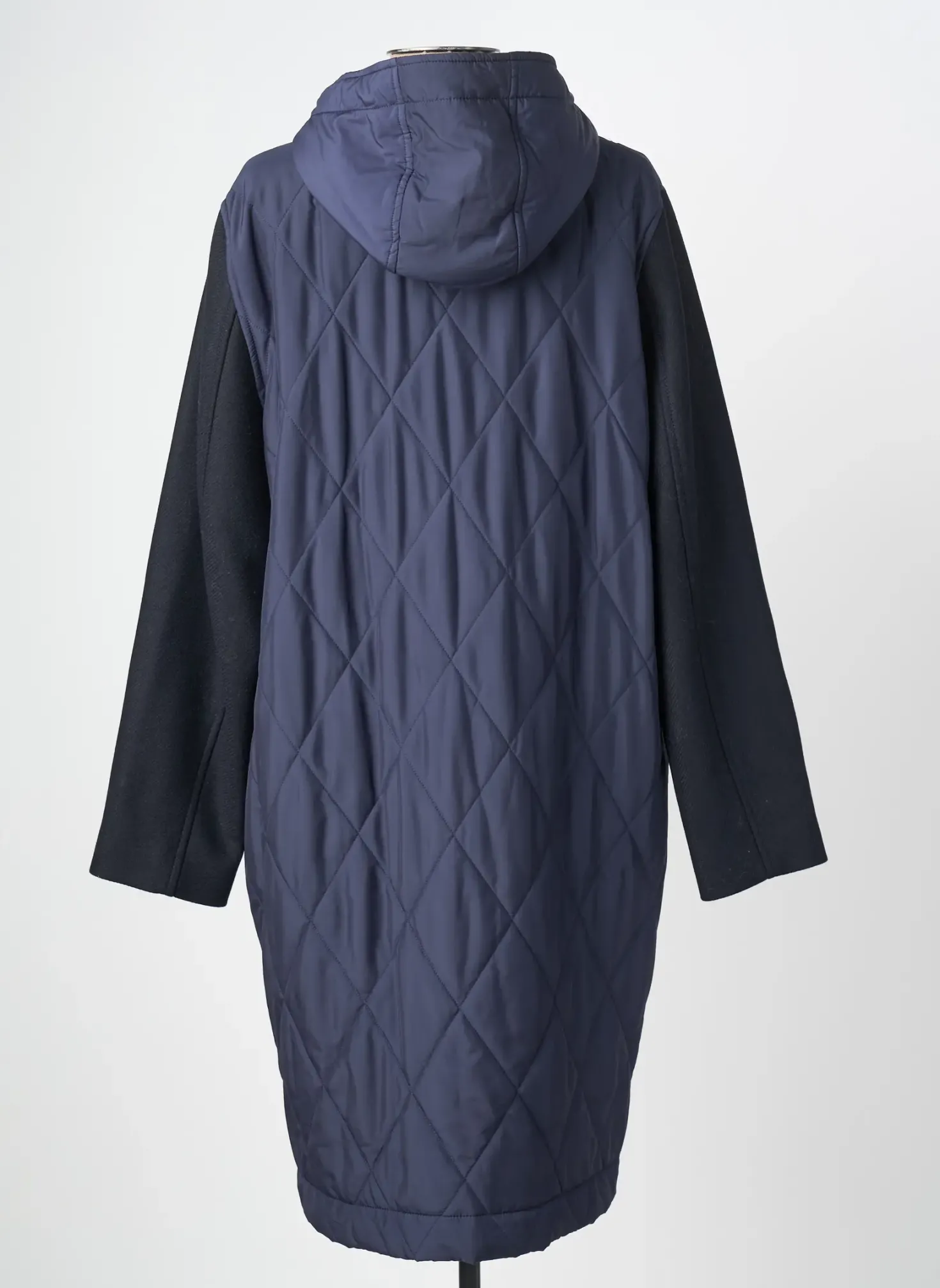 Manteau Long Chloé Stora Bleu A Capuche