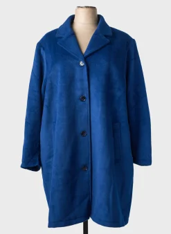 Manteau Long Ciso Bleu Sans Capuche