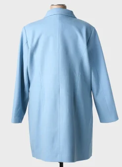 Manteau Long C.missaro Bleu Sans Capuche