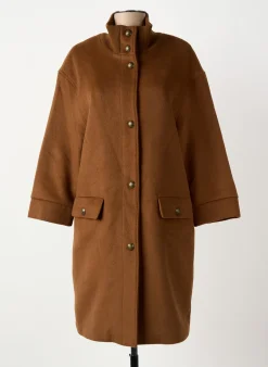 Manteau Long Elora Marron Sans Capuche