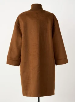 Manteau Long Elora Marron Sans Capuche