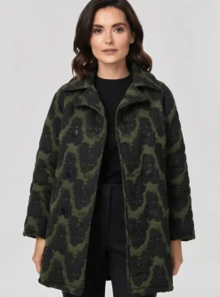 Manteau Long Ever Sassy Vert Sans Capuche