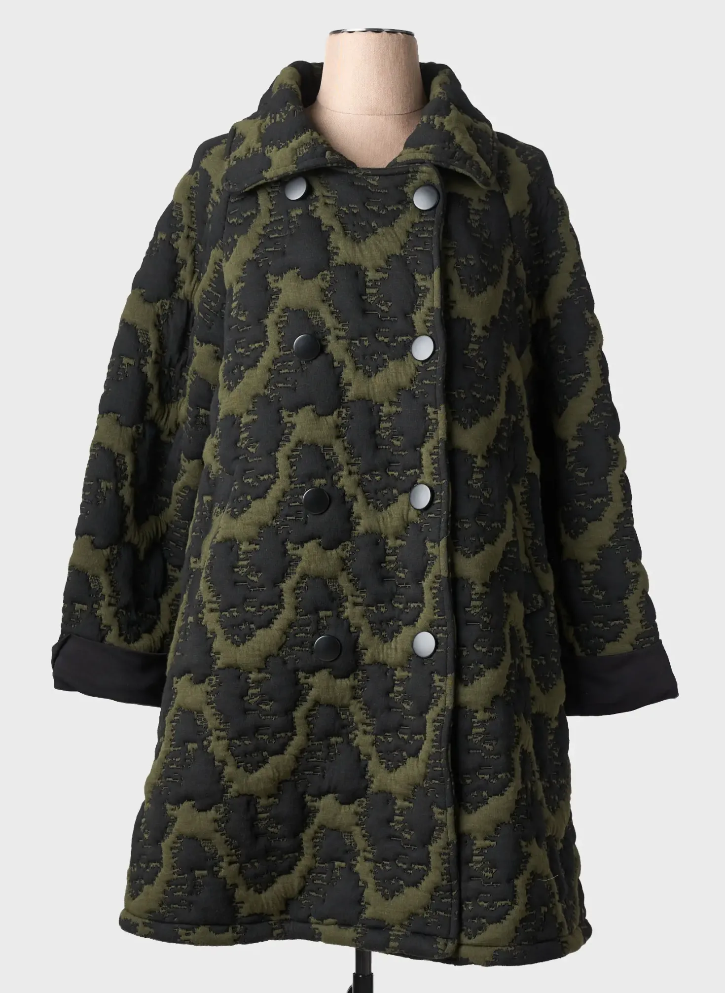 Manteau Long Ever Sassy Vert Sans Capuche