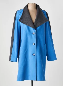 Manteau Long Fashion S.a Bleu Sans Capuche