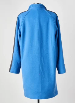 Manteau Long Fashion S.a Bleu Sans Capuche
