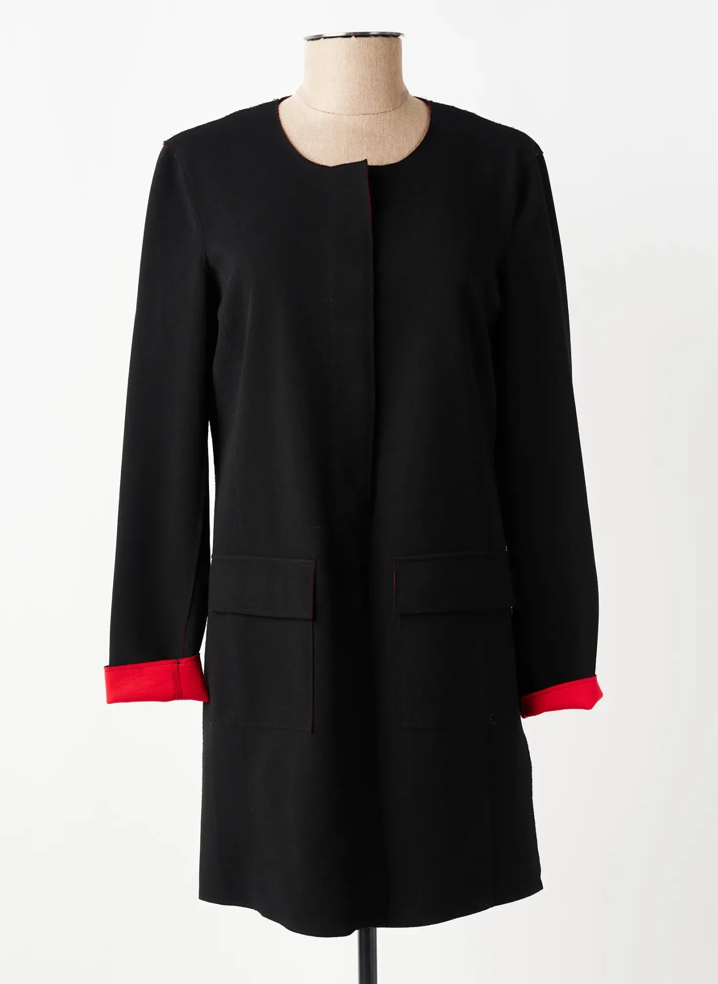 Manteau Long Gerry Weber Noir Sans Capuche