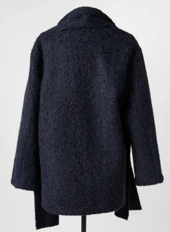 Manteau Long Julie Guerlande Bleu Sans Capuche