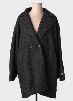 Manteau Long Kakie Noir Sans Capuche