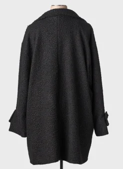 Manteau Long Kakie Noir Sans Capuche
