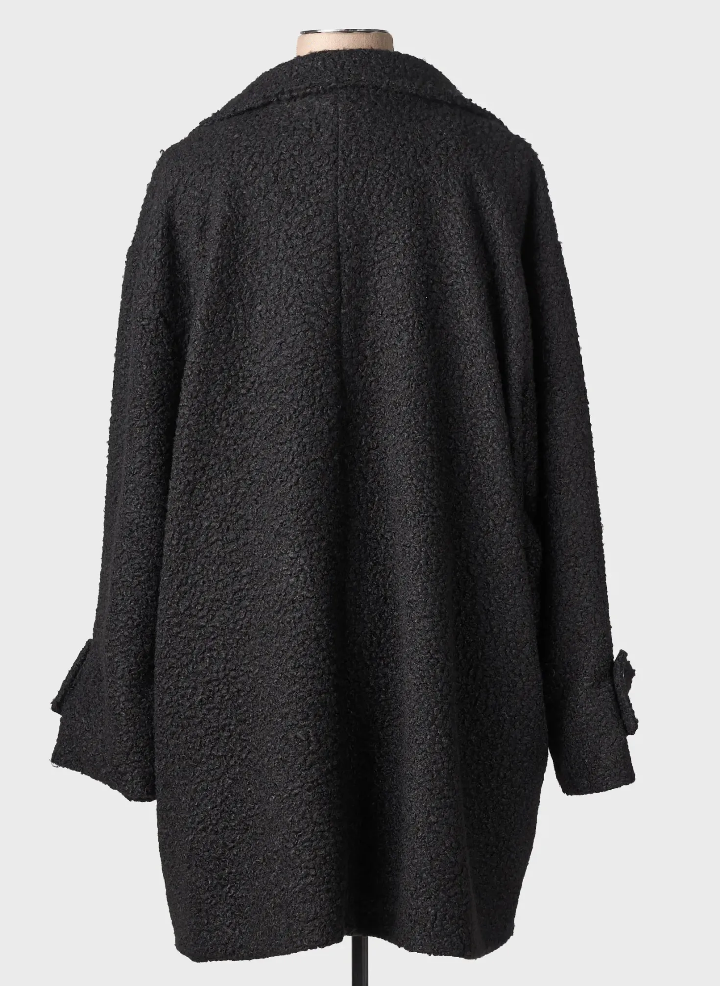 Manteau Long Kakie Noir Sans Capuche