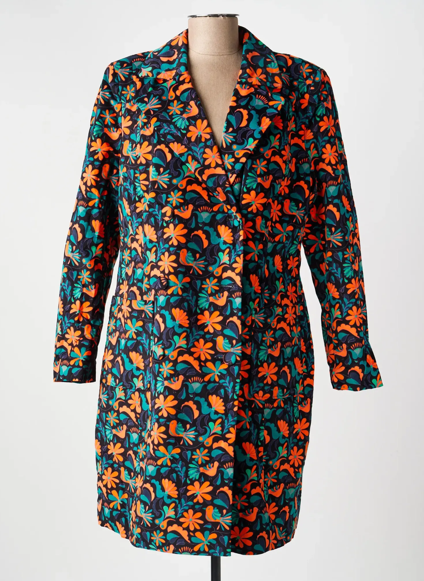 Manteau Long La Fiancée Noir Sans Capuche