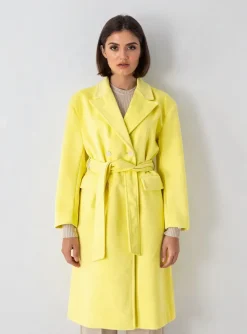 Manteau Long Lumina Jaune Sans Capuche