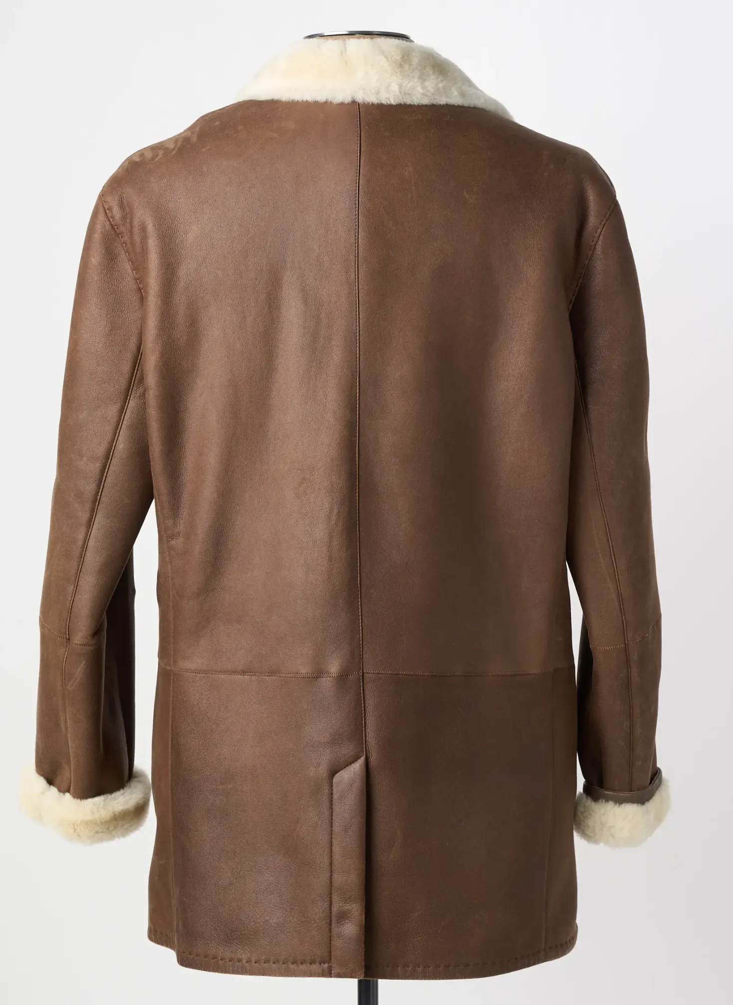 Manteau Long Marini Silvano Marron Sans Capuche