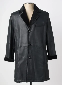 Manteau Long Marini Silvano Noir Sans Capuche