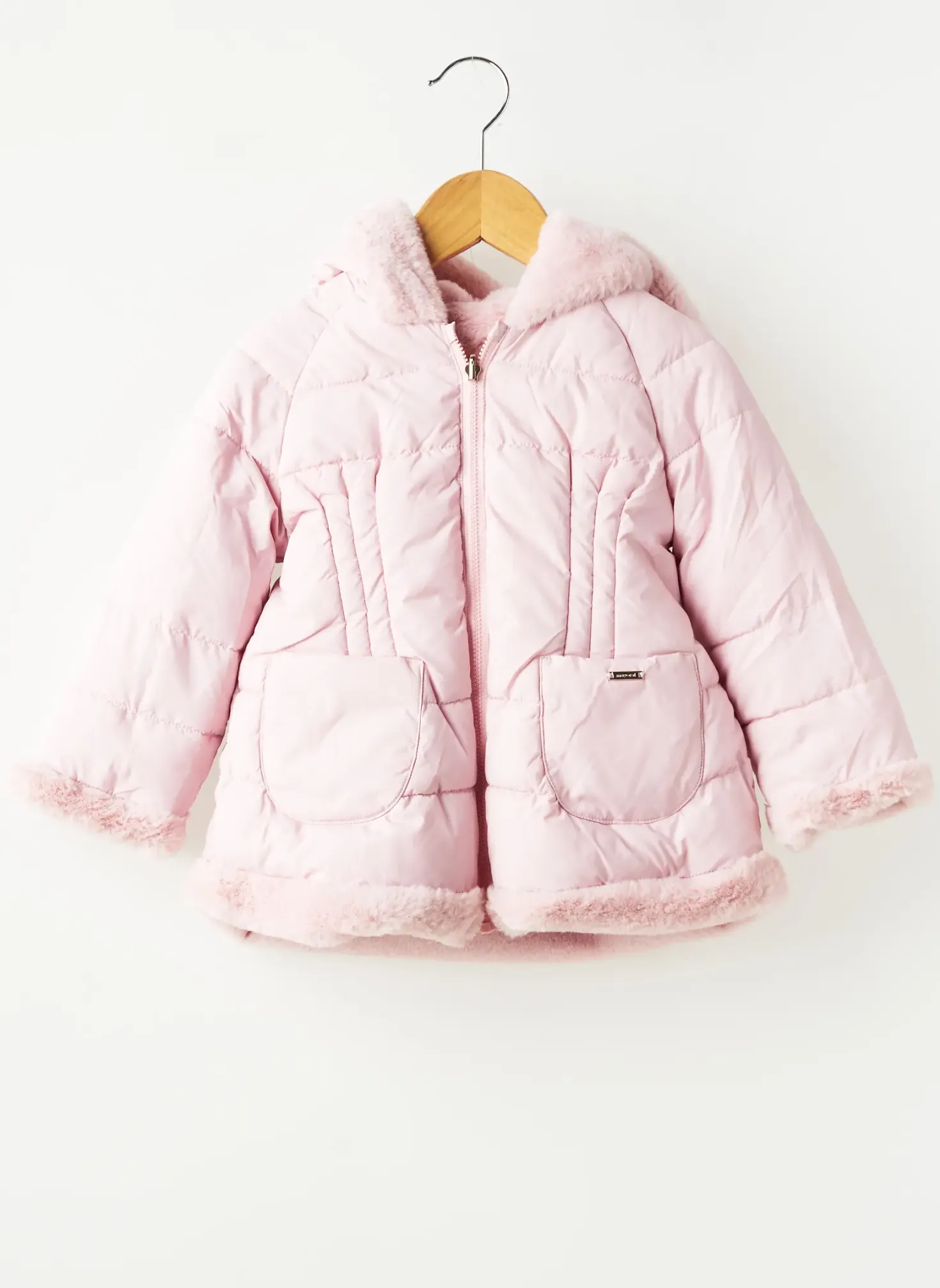Manteau Long Mayoral Rose A Capuche
