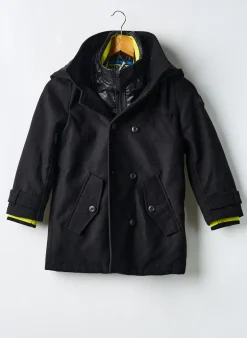 Manteau Long Mexx Noir A Capuche