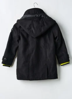 Manteau Long Mexx Noir A Capuche