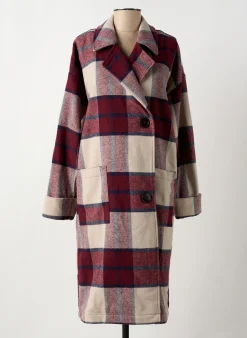 Manteau Long Minimum Rouge Sans Capuche