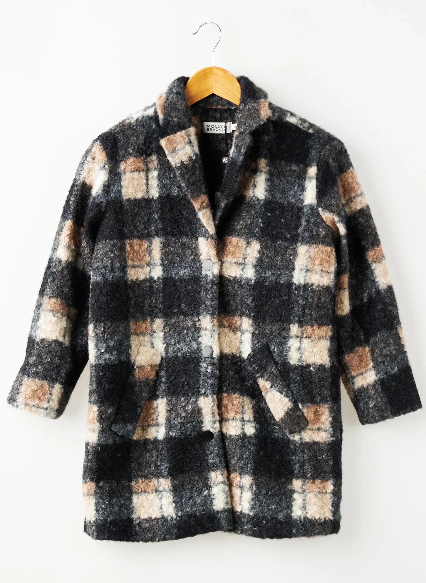 Manteau Long Molly Bracken Noir Sans Capuche