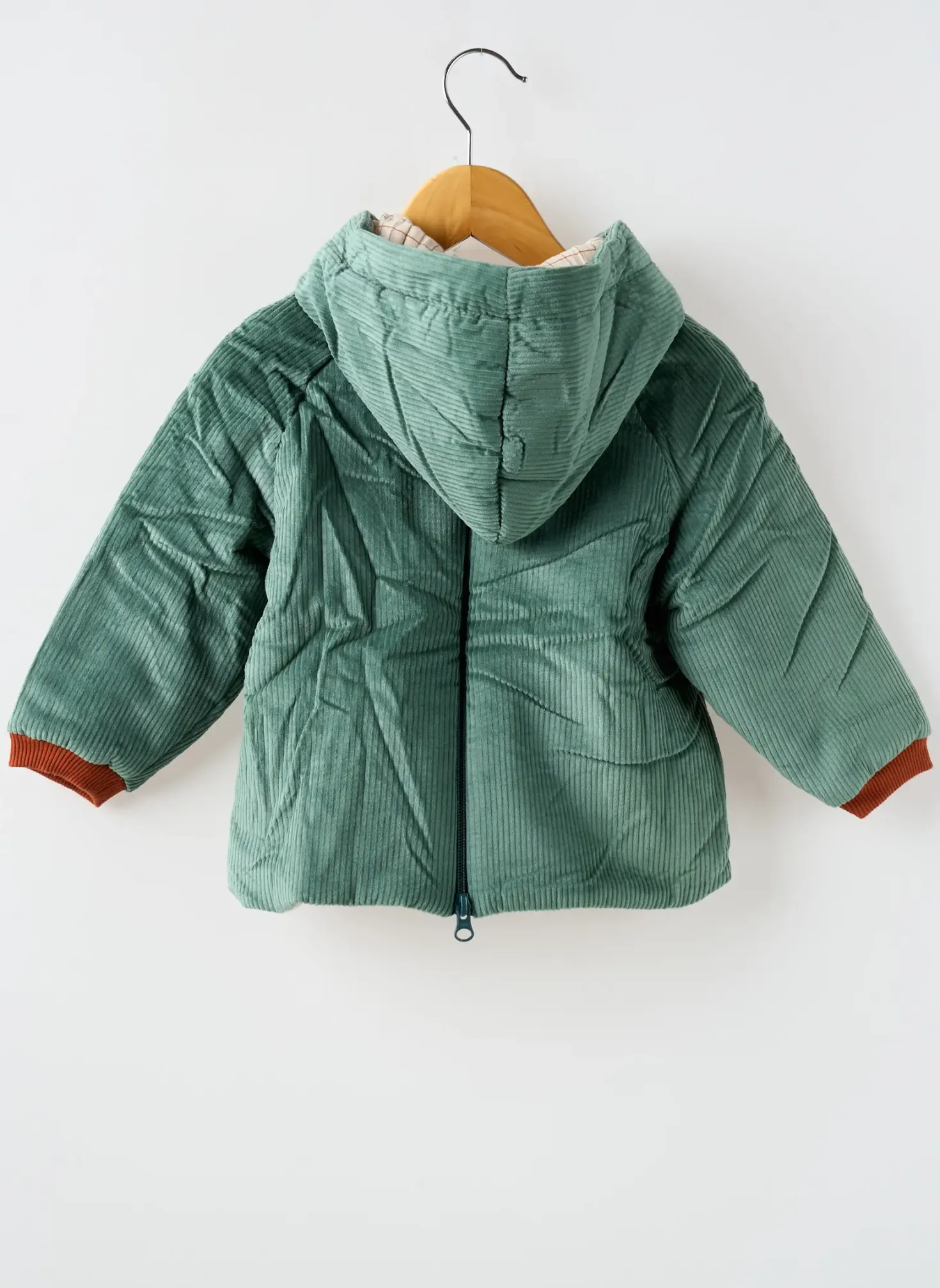 Manteau Long Moulin Roty Vert A Capuche
