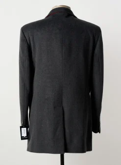 Manteau Long Nino Loretti Gris Sans Capuche