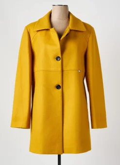 Manteau Long Quatre Vingt Jours Jaune Sans Capuche