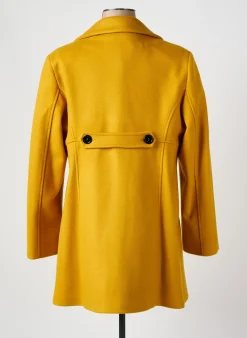 Manteau Long Quatre Vingt Jours Jaune Sans Capuche