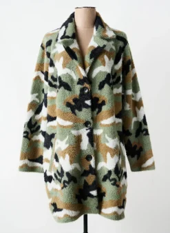 Manteau Long Rever Mile Vert Sans Capuche