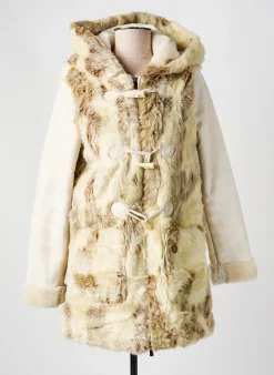 Manteau Long Salsa Beige A Capuche