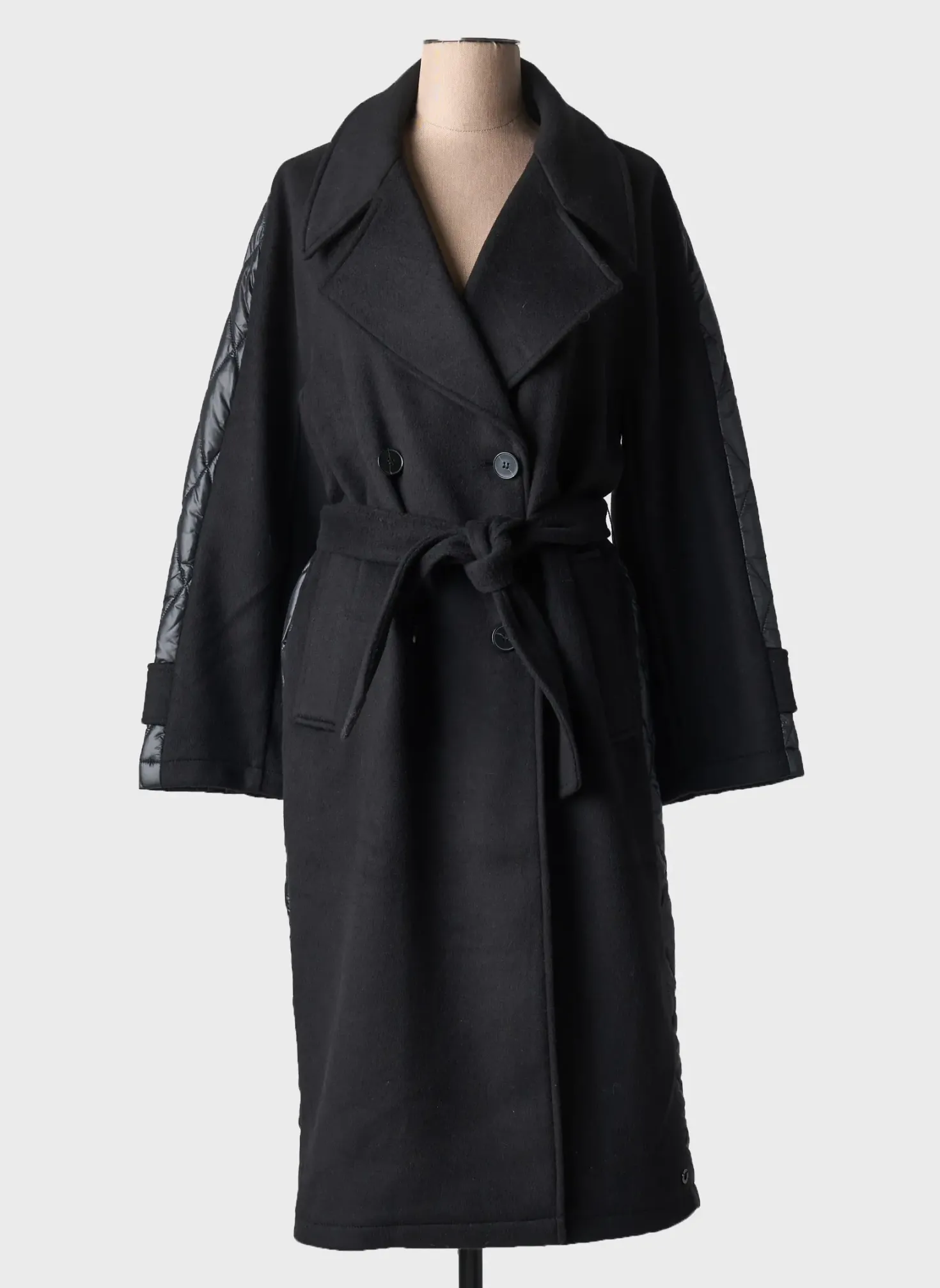 Manteau Long S.oliver Noir Sans Capuche
