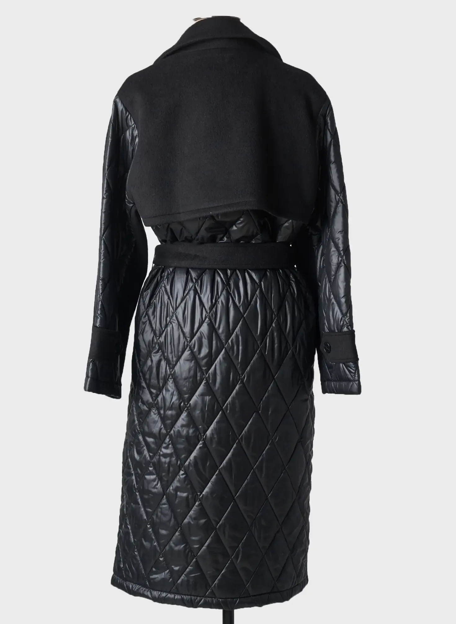 Manteau Long S.oliver Noir Sans Capuche