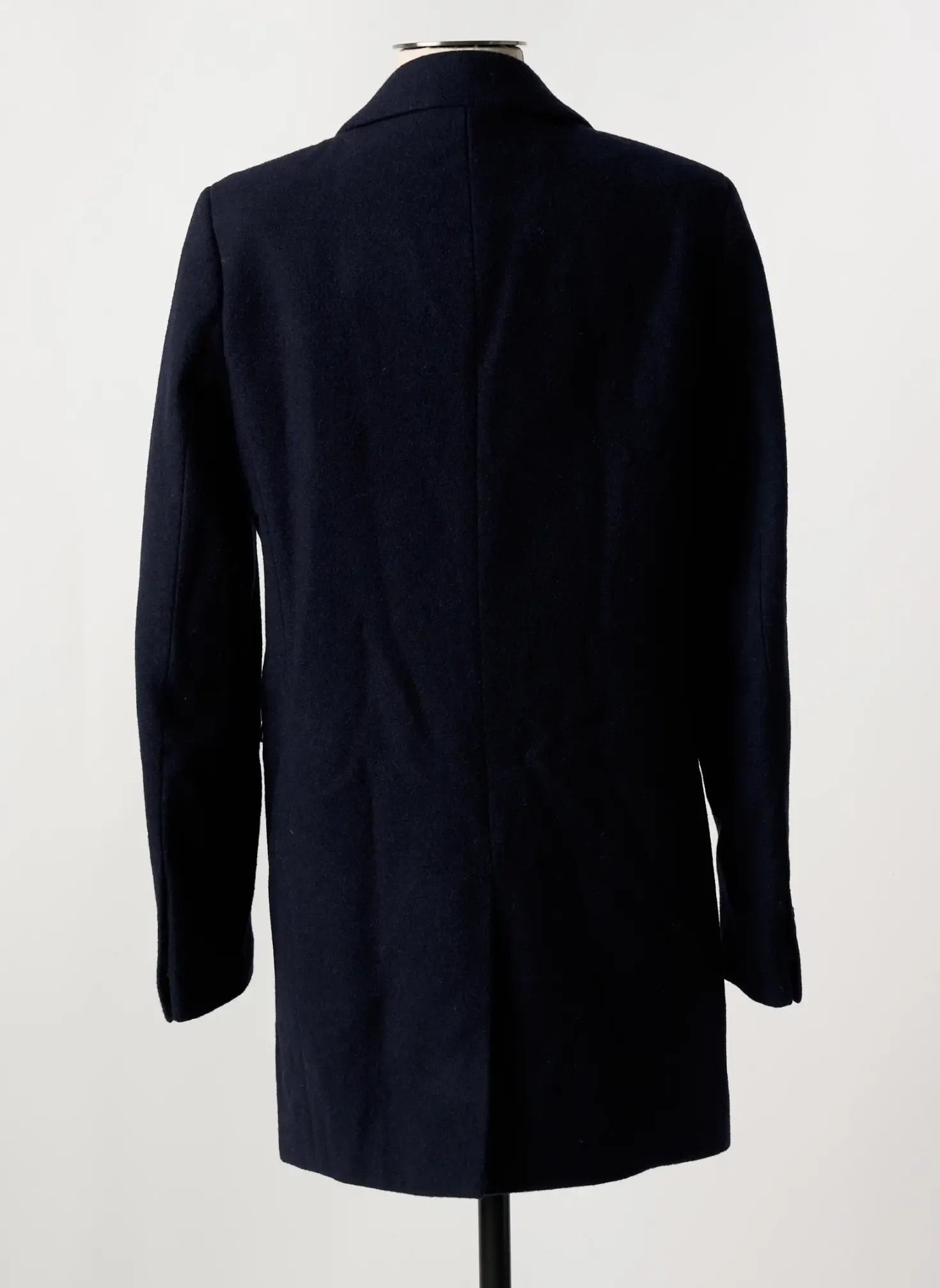 Manteau Long Vicomtea Bleu Sans Capuche