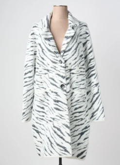 Manteau Long Zia Brand Blanc Sans Capuche