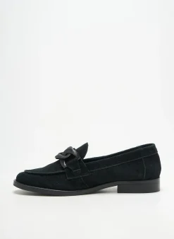 Mocassins Adige Noir Talon Plat Jusqu'à 3cm