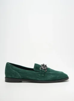 Mocassins Adige Vert Talon Plat Jusqu'à 3cm