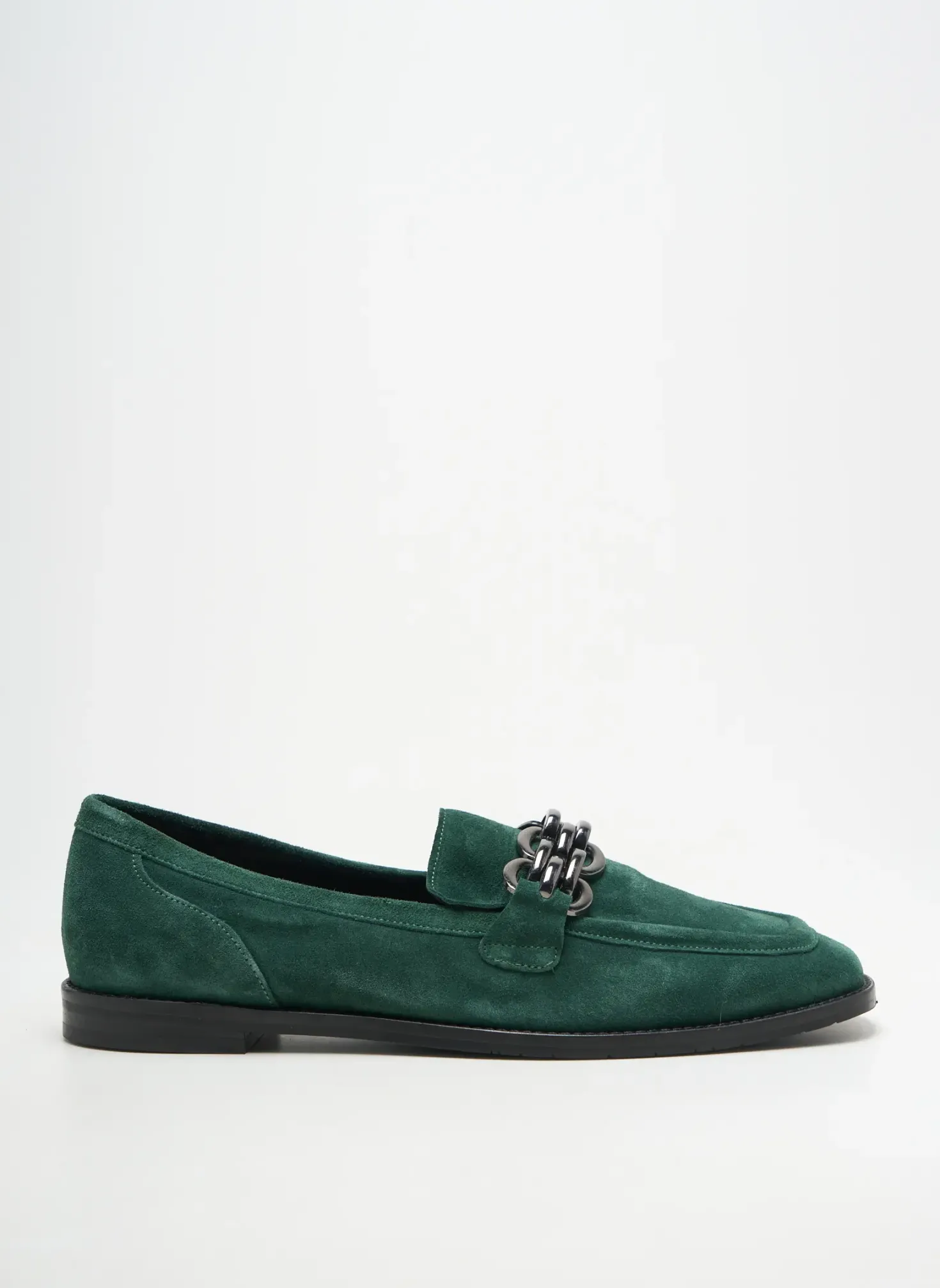 Mocassins Adige Vert Talon Plat Jusqu'à 3cm