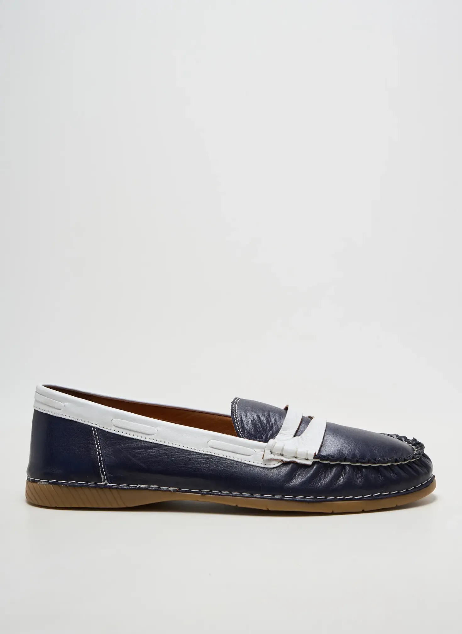 Mocassins Alenoa Bleu Talon Plat Jusqu'à 3cm