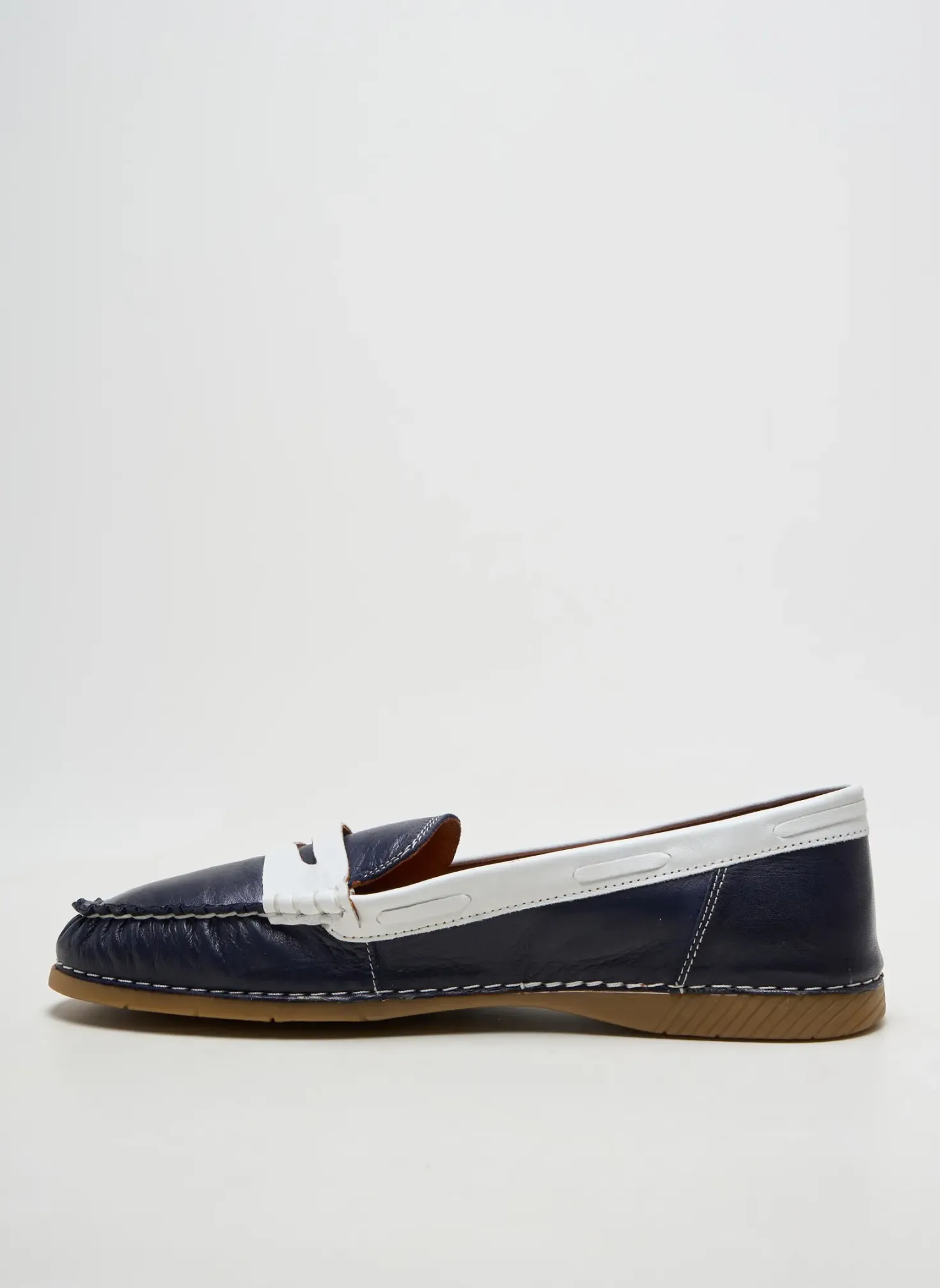 Mocassins Alenoa Bleu Talon Plat Jusqu'à 3cm