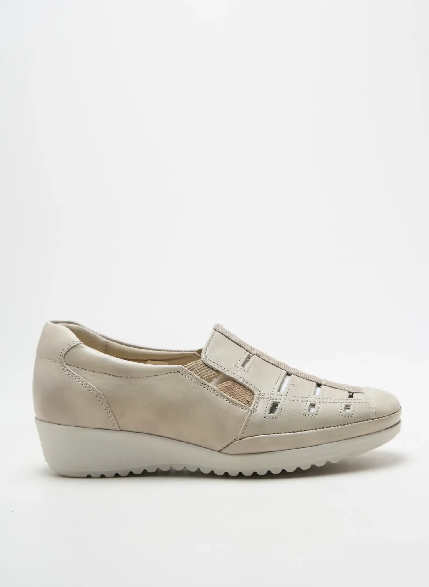 Mocassins Arima Beige Talon De 4 À 6cm